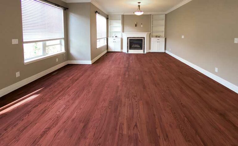 Family room after refinished floors